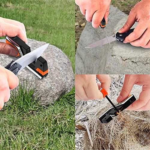 Sharpal 101N 6-In-1 Pocket Knife Sharpener & Survival Tool, with F...