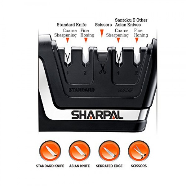 SHARPAL 104N Professional 5-in-1 Kitchen Chef Knife & Scissors Sha...