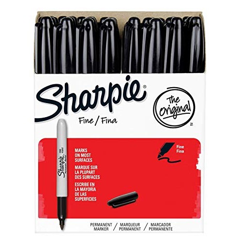Permanent Marker Fine Point,Fine Point Black with Sharpie Permanen...