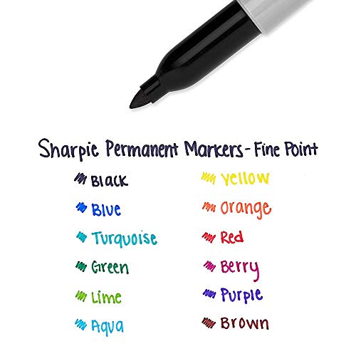 Permanent Marker Fine Point,Fine Point Black with Sharpie Permanen...