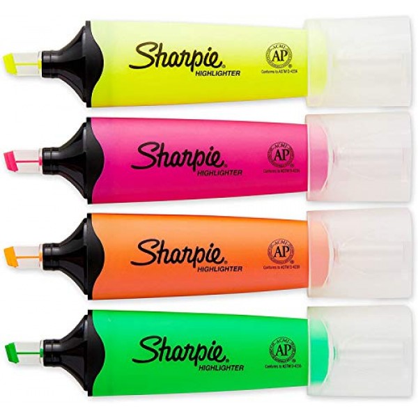 Sharpie 1912769 Clear View Highlighters, Chisel Tip, Assorted Colo...