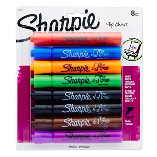 Sharpie 22480PP Flip Chart Markers, Bullet Tip, Assorted Colors, 1...