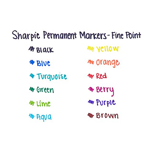 Sharpie 30075PP Permanent Markers, Fine Point, Assorted Colors, 12...
