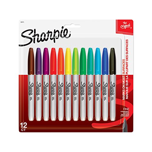 Sharpie 30075PP Permanent Markers, Fine Point, Assorted Colors, 12...