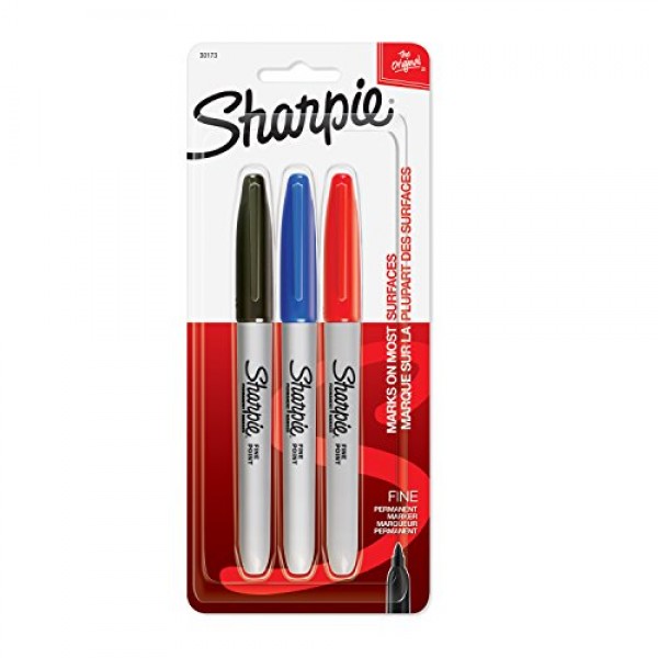 Sharpie 30173PP Permanent Markers, Fine Point, Assorted Colors, 1 ...