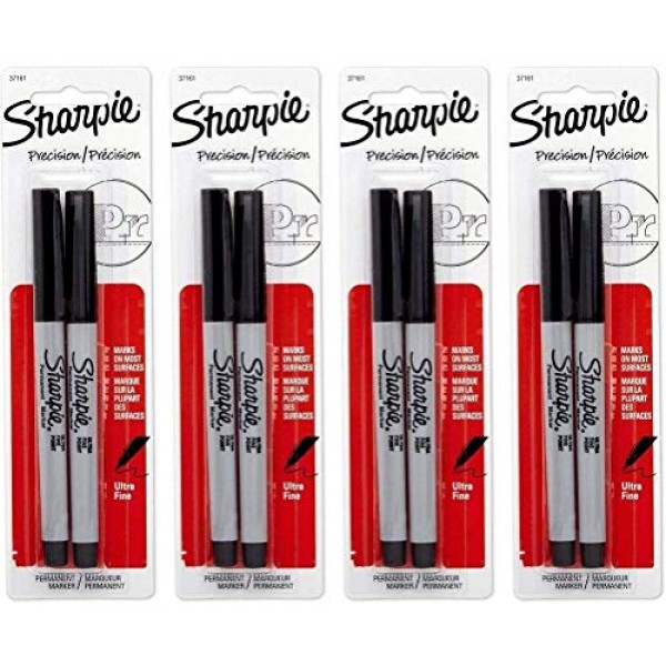 Sharpie 37161PP Ultra Fine Point Permanent Markers Set of 4, Res...