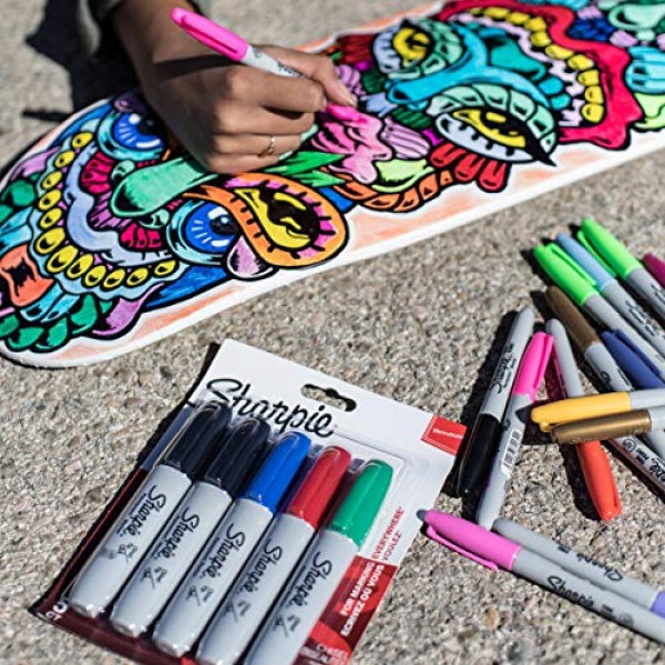 Sharpie 38250PP Permanent Markers, Chisel Tip, Assorted Colors, 8-...