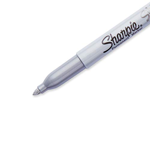 Sharpie 39108PP Fine Point Metallic Silver Permanent Marker, 1 Bli...