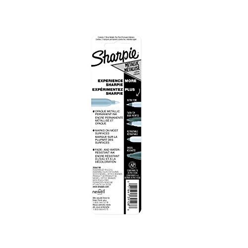 Sharpie 39108PP Fine Point Metallic Silver Permanent Marker, 1 Bli...