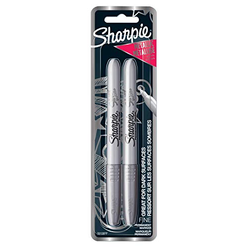 Sharpie 39108PP Fine Point Metallic Silver Permanent Marker, 1 Bli...