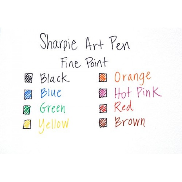 Sharpie Art Pens, Fine Point, Assorted Colors, Hard Case, 8 Pack ...