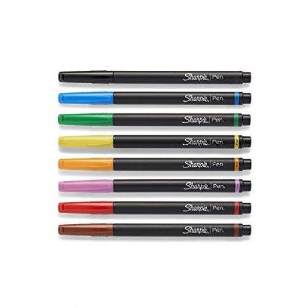 Sharpie Art Pens, Fine Point, Assorted Colors, Hard Case, 8 Pack ...
