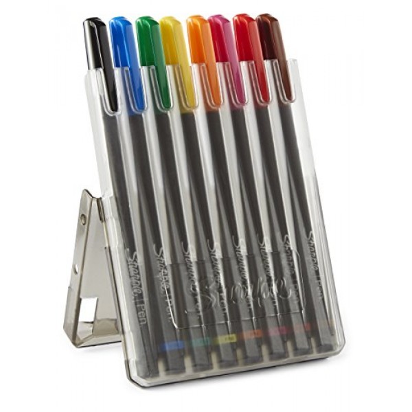 Sharpie Art Pens, Fine Point, Assorted Colors, Hard Case, 8 Pack ...