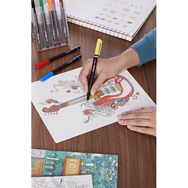 Sharpie Art Pens, Fine Point, Assorted Colors, Hard Case, 8 Pack ...