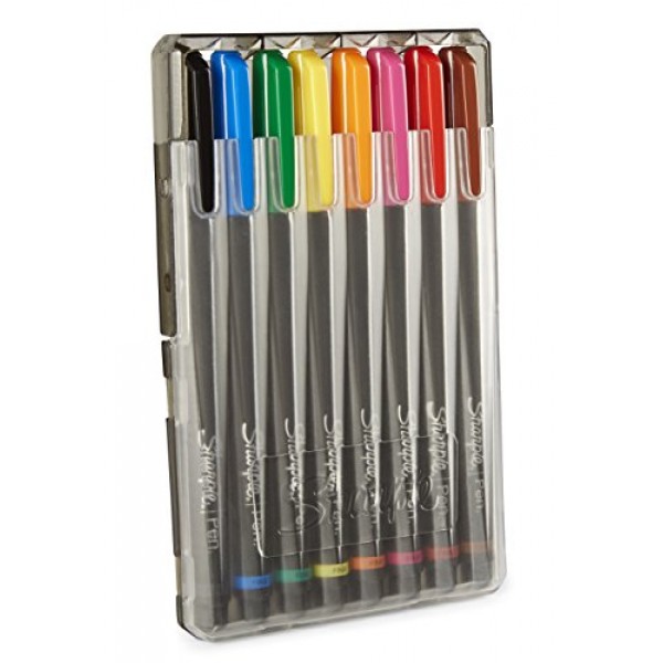 Sharpie Art Pens, Fine Point, Assorted Colors, Hard Case, 8 Pack ...