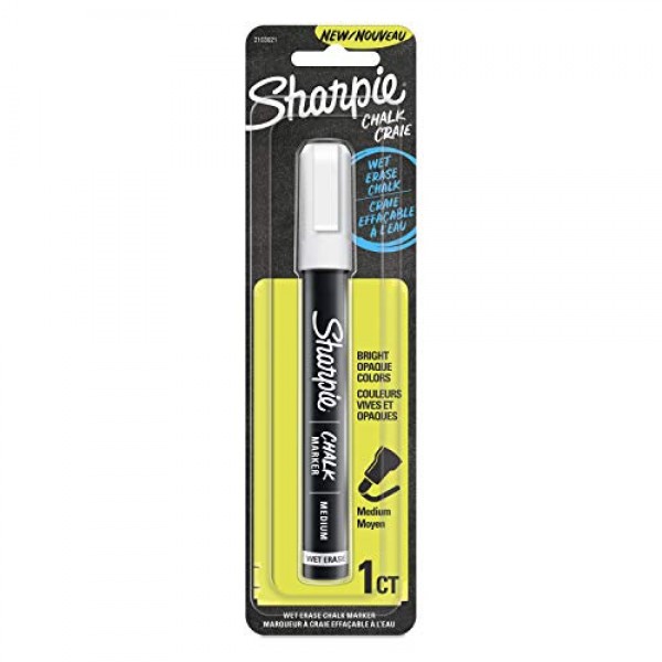 Sharpie Chalk Marker, Wet Erase Markers, White, 1 Count