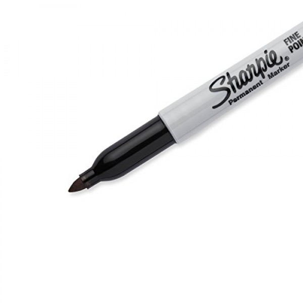Sharpie Fine Point Permanent Marker, Black Canister with 36 Pens...