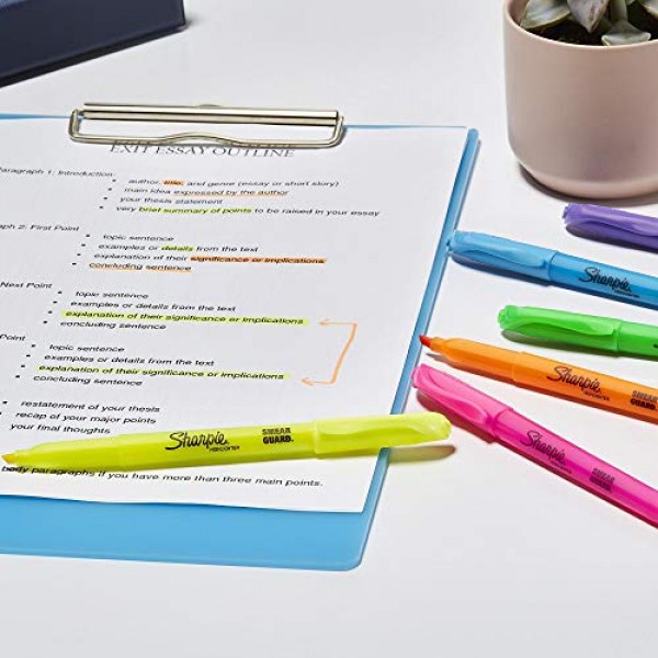 Sharpie Liquid Pocket Highlighters Assorted Colors, Chisel Tip Hig...