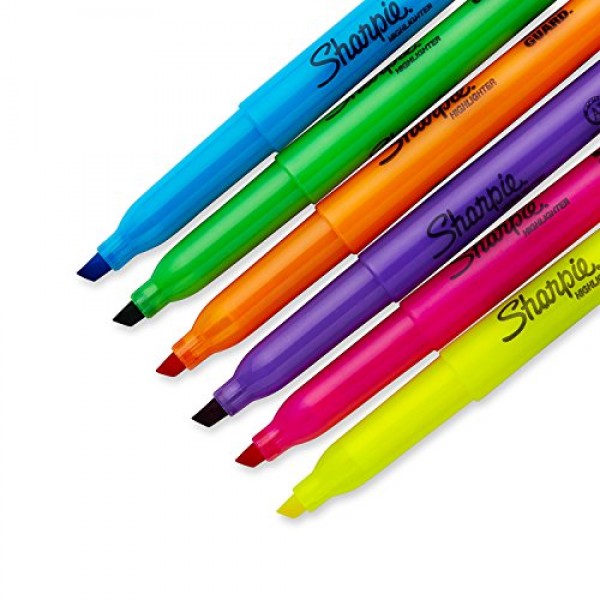 Sharpie Liquid Pocket Highlighters Assorted Colors, Chisel Tip Hig...