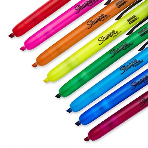 Sharpie Liquid Retractable Highlighters Assorted Colors, Chisel Ti...