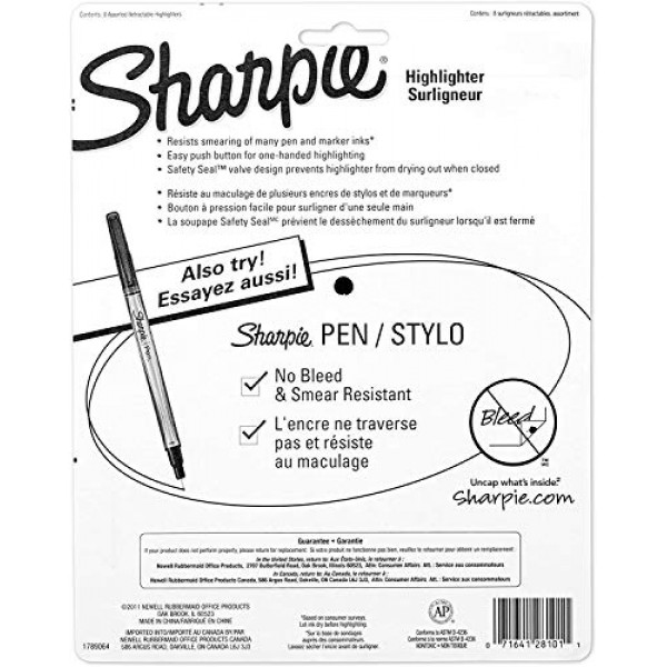 Sharpie Liquid Retractable Highlighters Assorted Colors, Chisel Ti...