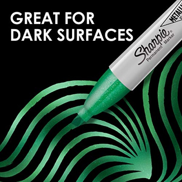 Sharpie Metallic Permanent Markers, Chisel Tip, Assorted Colors, 3...