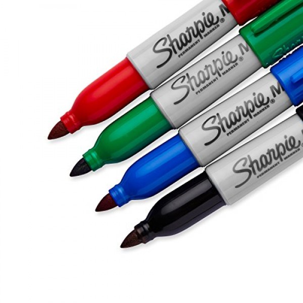 Sharpie Mini Permanent Markers, Fine Point, Assorted Colors, 4 Cou...