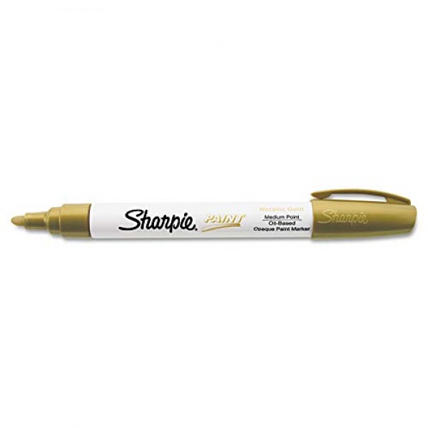 Sharpie Oil-Based Paint Marker, Medium Point, Metallic Gold, 1 Cou...
