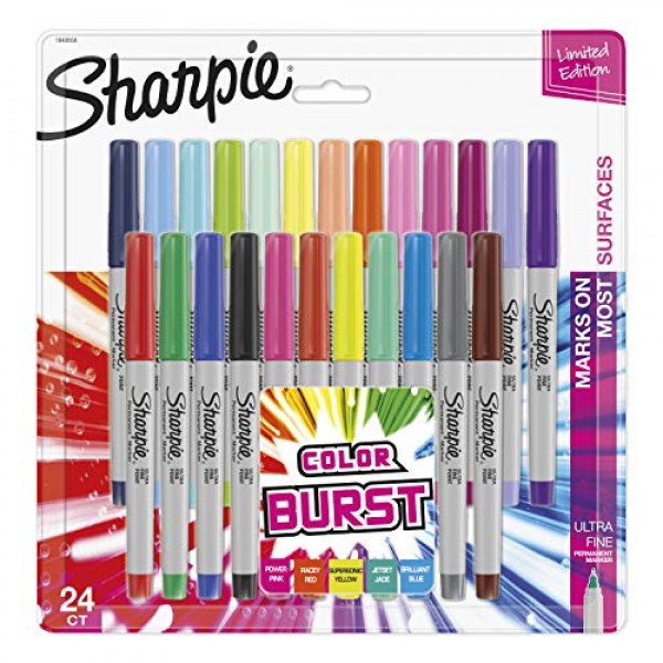 Sharpie Permanent Markers, 24-Count Cosmic Color & 24-Count Colorb...