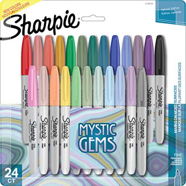 Sharpie Permanent Markers, Fine Point, Featuring Mystic Gem Color ...