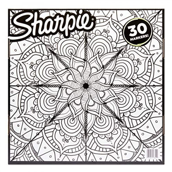 Sharpie Permanent Markers with Spinning Tray, Fine & Ultra-Fine Ti...