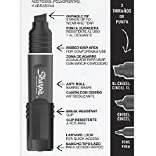 Sharpie Pro Permanent Marker, XL, Chisel Tip, Black Marker 2018347