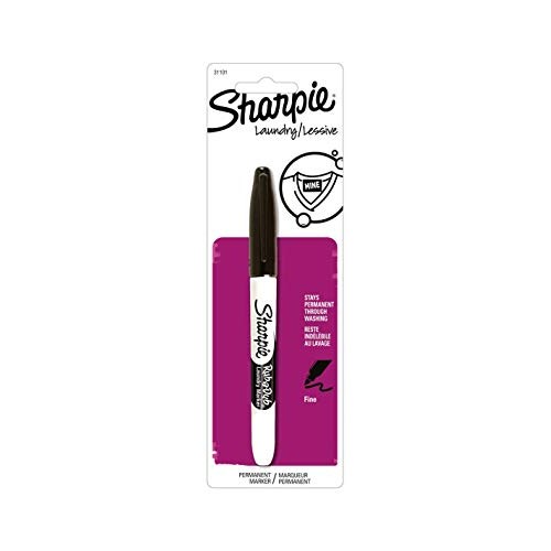 Sharpie Rub-a-Dub Permanent Marker, Fine Point, Black Ink, 1-Count