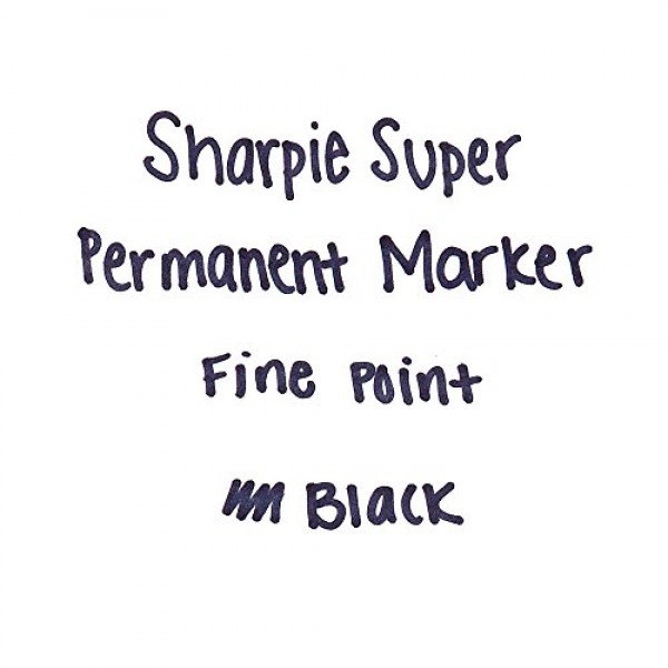 Sharpie Super Permanent Markers, Fine Point, Black, 12 Count