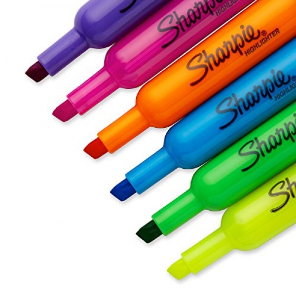 Sharpie Tank Highlighters Assorted Fluorescent Colors, Chisel Tip ...