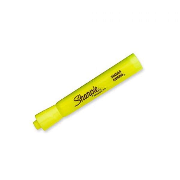 Sharpie Tank Style Highlighters, Chisel Tip, Fluorescent Yellow, 4...