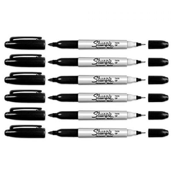 Sharpie Twin Tip Permanent Marker - Bullet and Fine Point - Black ...