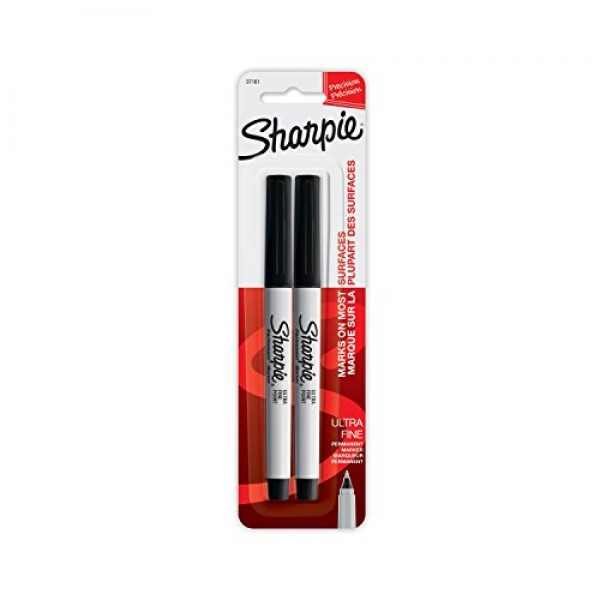Sharpie Ultra Fine Point Permanent Markers, Black Ink, Resists Fad...