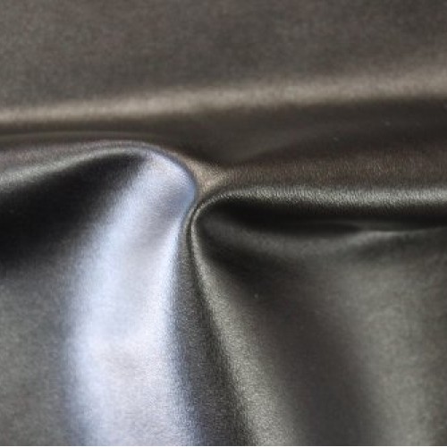 2-Way Stretch Black Faux Leather Fabric By The Yard