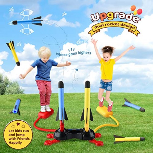 Outdoor Jump Dueling Launcher Rockets for Kids with 2 Details about   SHAWE Rocket Launcher Toy 