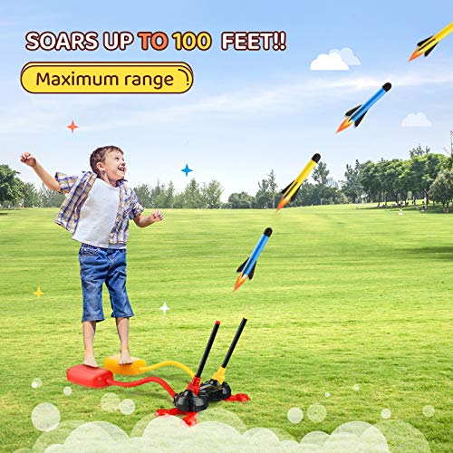 SHAWE Rocket Launcher Toy, Outdoor Jump Dueling Launcher Rockets f...
