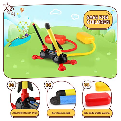 SHAWE Rocket Launcher Toy, Outdoor Jump Dueling Launcher Rockets f...