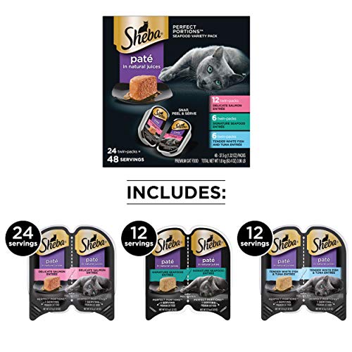 SHEBA PERFECT PORTIONS Paté Wet Cat Food Trays 24 Count, 48 Servi...