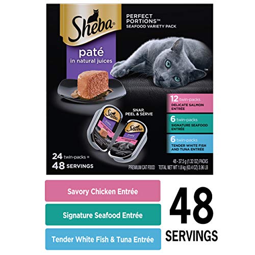 SHEBA PERFECT PORTIONS Paté Wet Cat Food Trays 24 Count, 48 Servi...