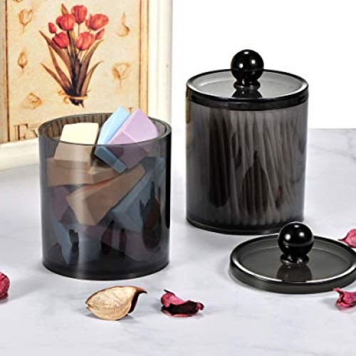 SheeChung 4 Pack Plastic Acrylic Bathroom Vanity Countertop Canist...
