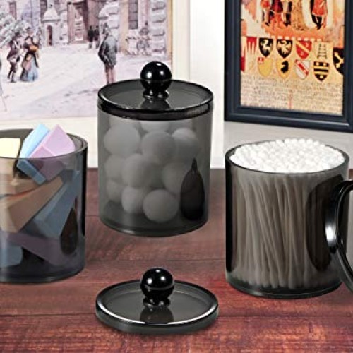 SheeChung 4 Pack Plastic Acrylic Bathroom Vanity Countertop Canist...