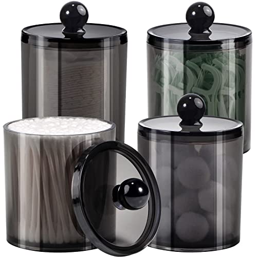 SheeChung 4 Pack Plastic Acrylic Bathroom Vanity Countertop Canist...