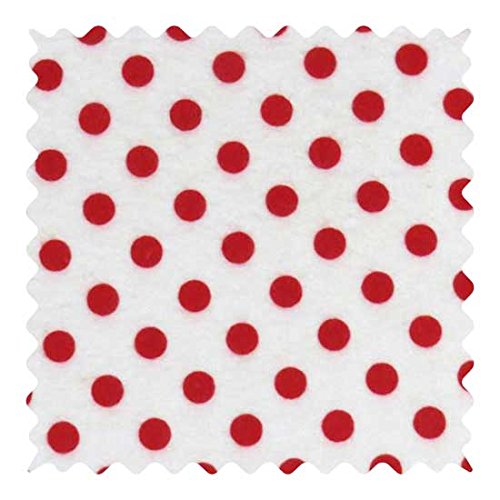 SheetWorld 100% Cotton Flannel Fabric by The Yard, Red Polka Dots,...