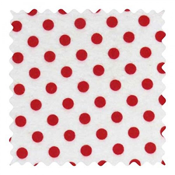 SheetWorld 100% Cotton Flannel Fabric by The Yard, Red Polka Dots,...
