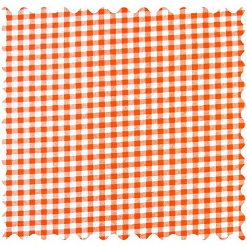 SheetWorld 100% Cotton Percale Fabric by The Yard, Orange Gingham ...